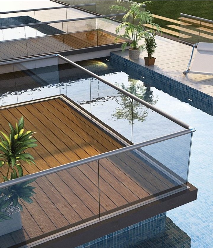 Aluminium glass railing