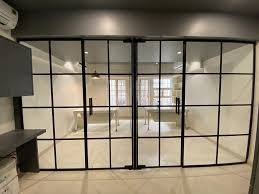 Slim glass partition design
