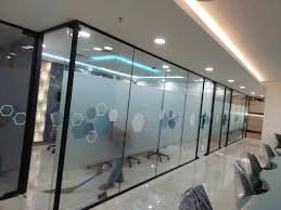 Slim glass partition design