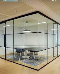 Slim glass partition design