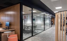 Slim glass partition design