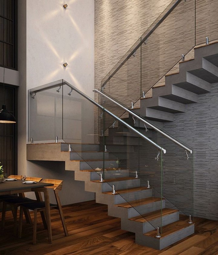Stainless steel glass railing installation