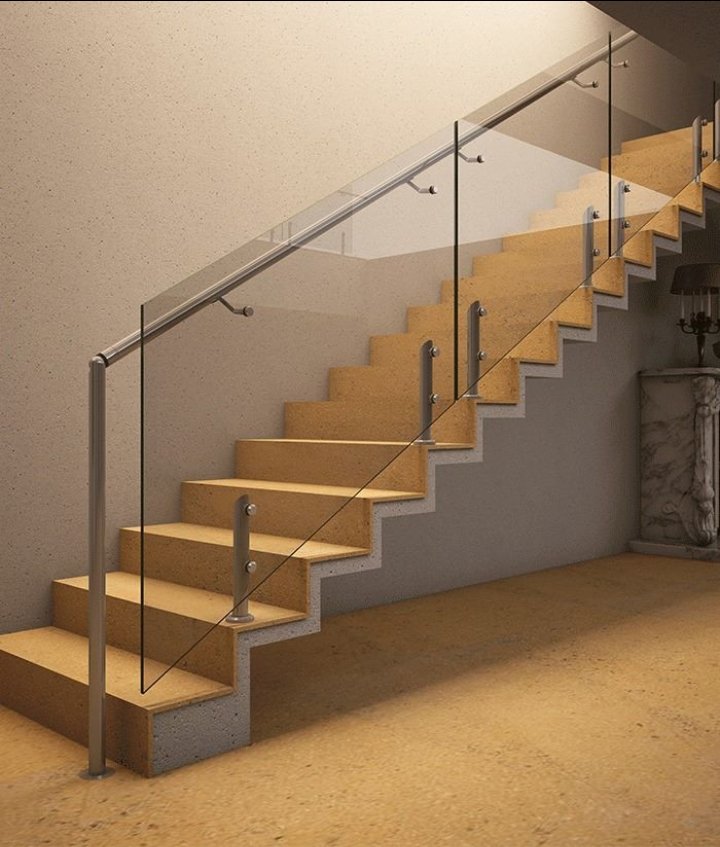 Stainless steel glass railing installation